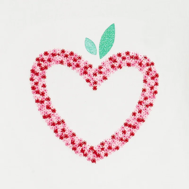 T-shirt sequins coeur blanc bébé fille Rose