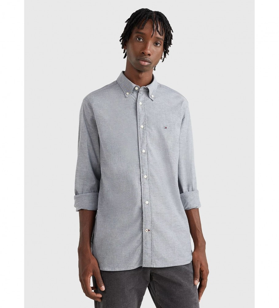 Camisa Tommy Hilfiger Coleção 1985 TH Flex Azul Escuro