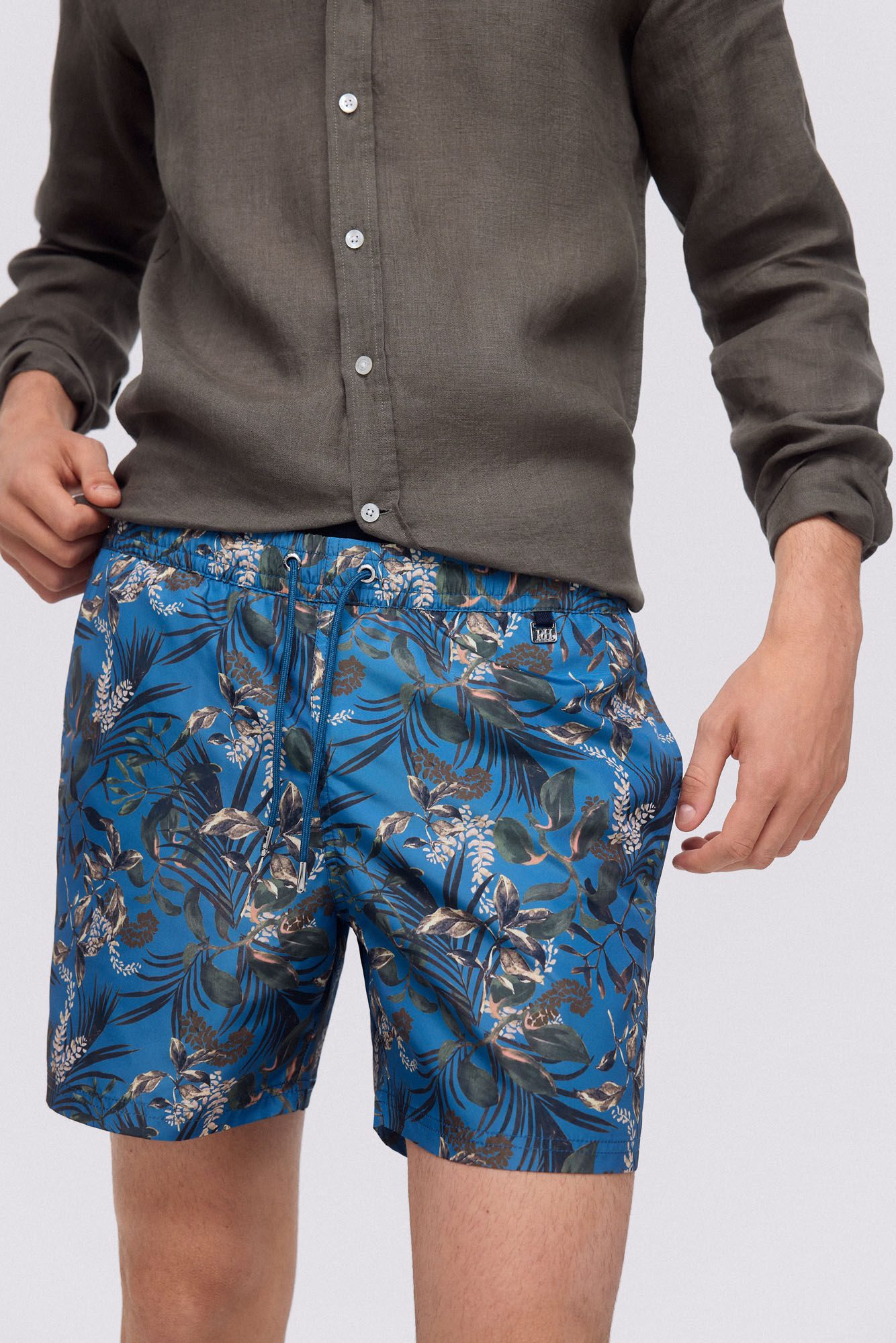 Bañador estampado floral - Azul