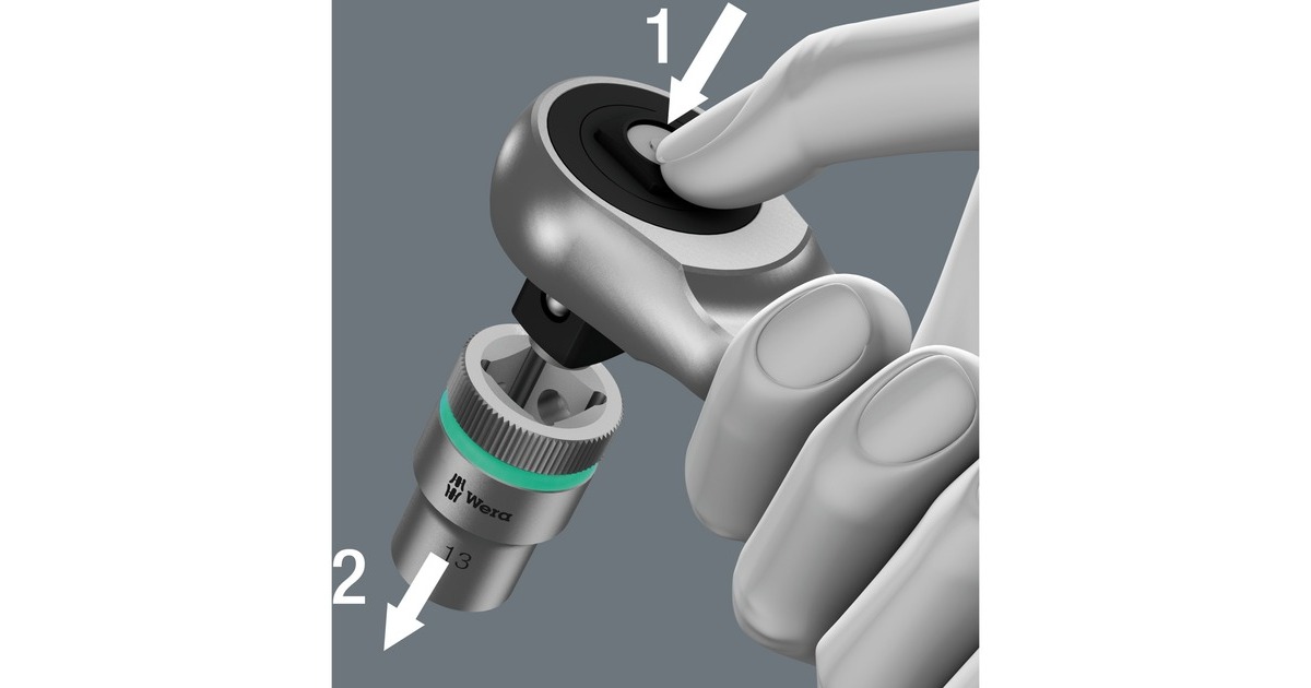 Wera8100 SA 7 Zyklop Metal-ratelset doorsteekvierkant 1/4