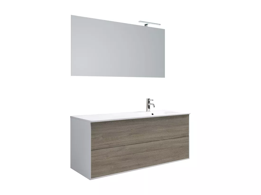 Ensemble de salle de bain vasque DX 4 pièces IGEA chêne cendré
