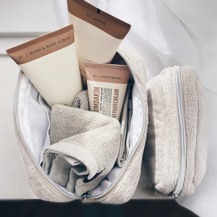 Humdakin - Kosmetiktasche aus Frottee, light stone