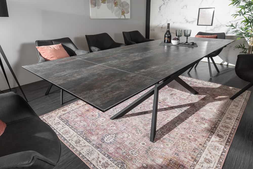 Ausziehbarer Esstisch EUPHORIA 180-220-260cm anthrazit Lava Keramik made in Italy