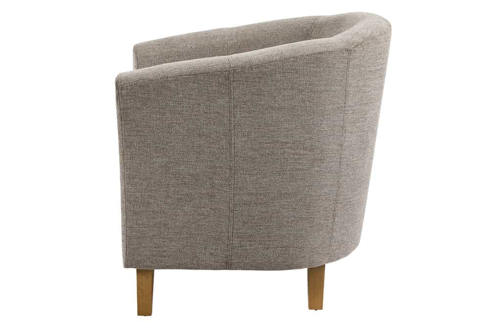 Design Lounge Sessel HEMINGWAY taupe Strukturstoff mit Armlehnen Cocktailsessel