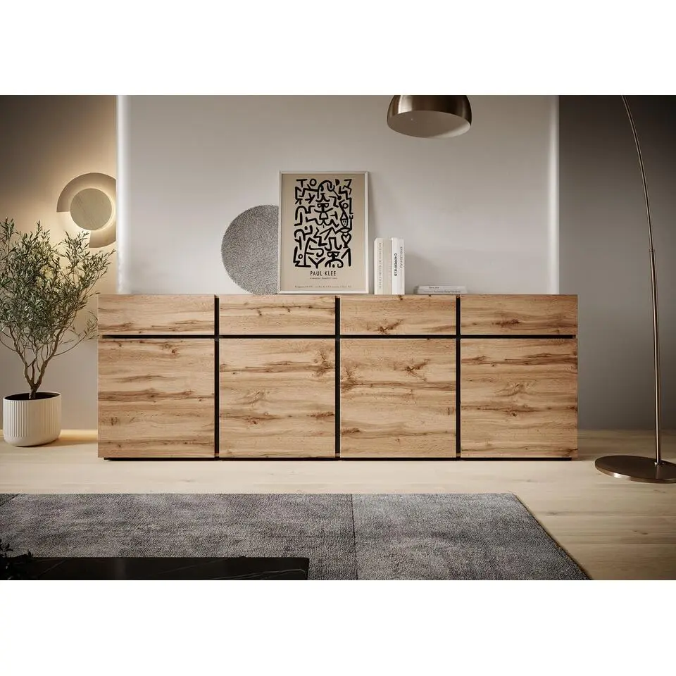 Meubella - Dressoir Cainan - Eiken - 225 cm