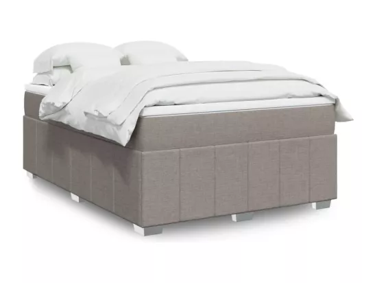 Sommier à lattes de lit avec matelas Taupe 140x190 cm Tissu