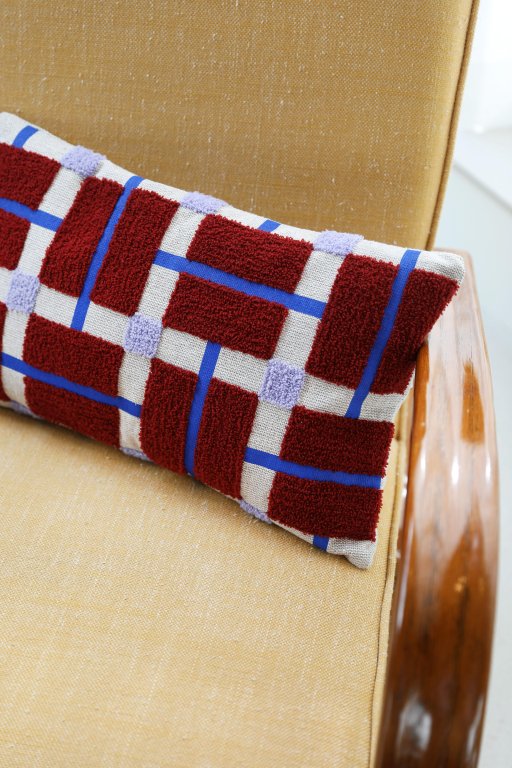 &klevering Plano kussen 50x30 bordeaux