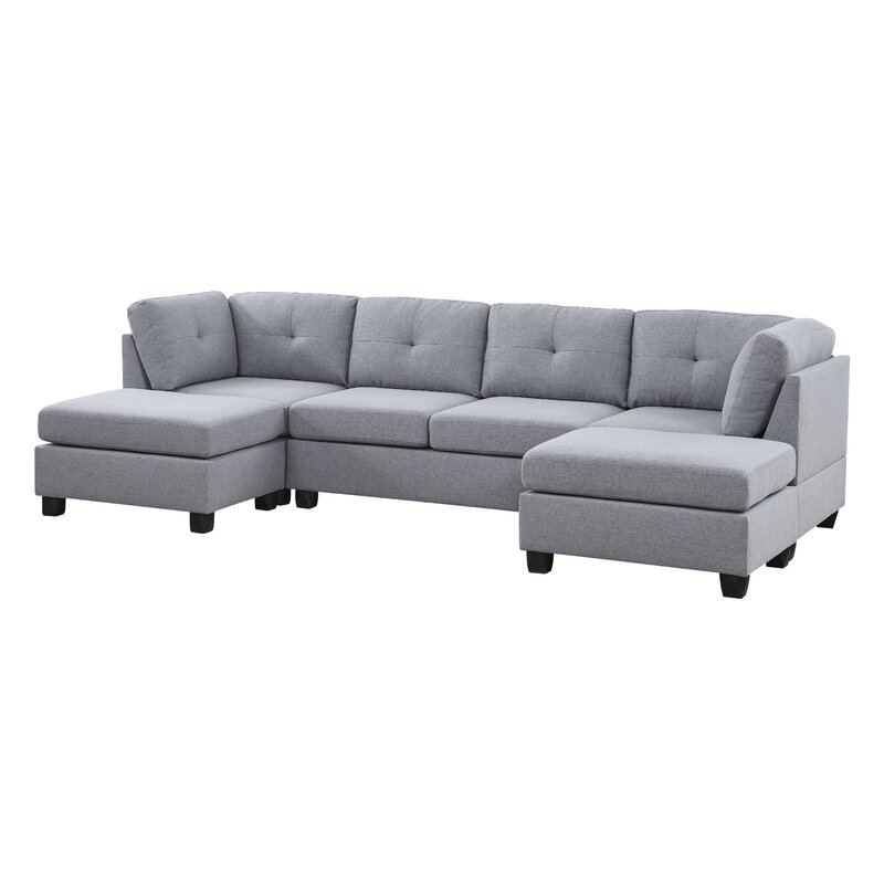 Chenault 92&prime;&prime; Wide Reversible Modular Sofa & Chaise With Ottoman