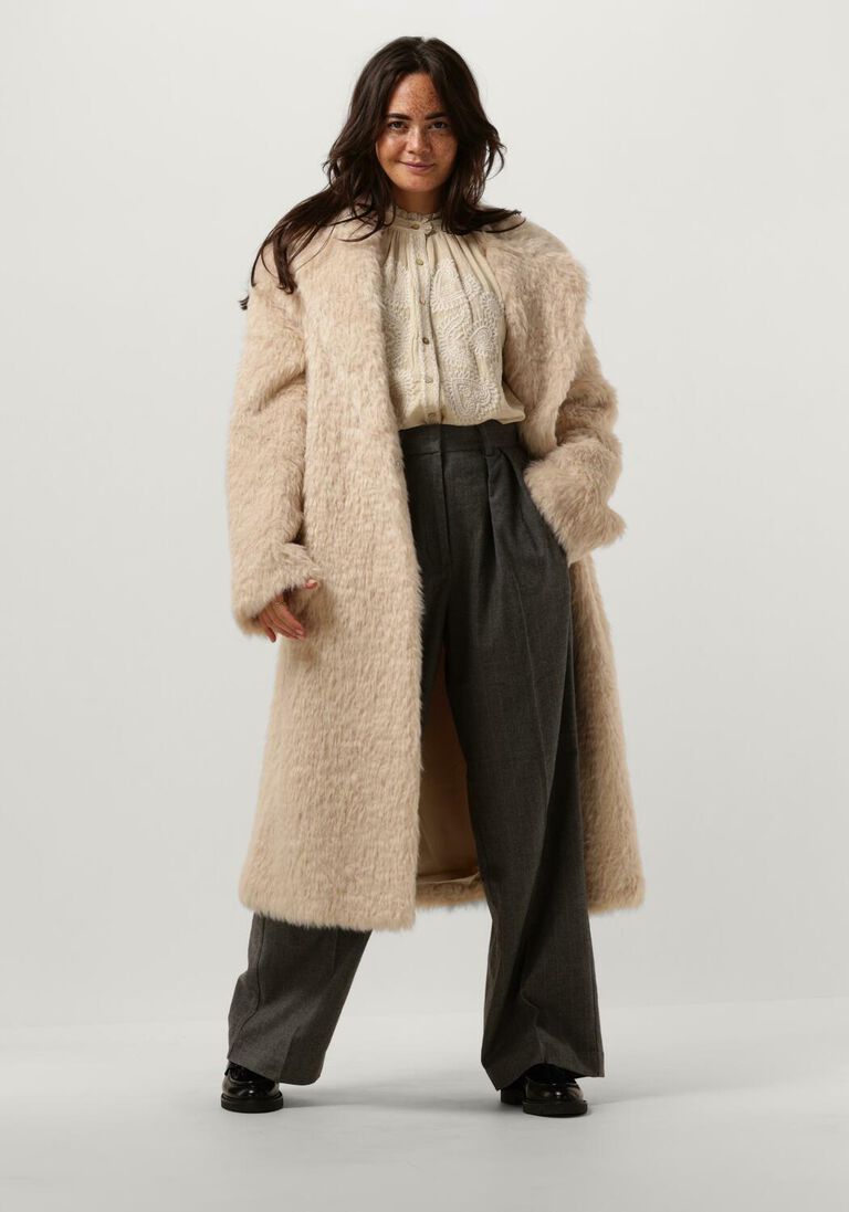 STAND STUDIO creme stand studio faux fur jas nicole coat