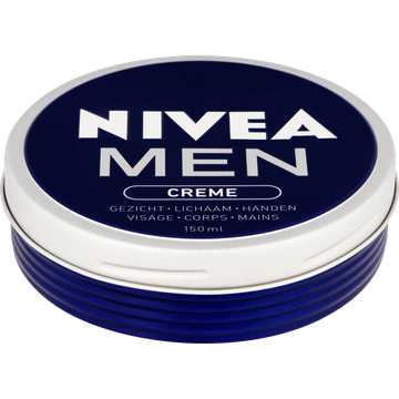 NIVEA MEN Crème Blik - 150ml - Voor gezicht, lichaam en handen - Lichte Formule - Met vitamine E - Trekt Snel In