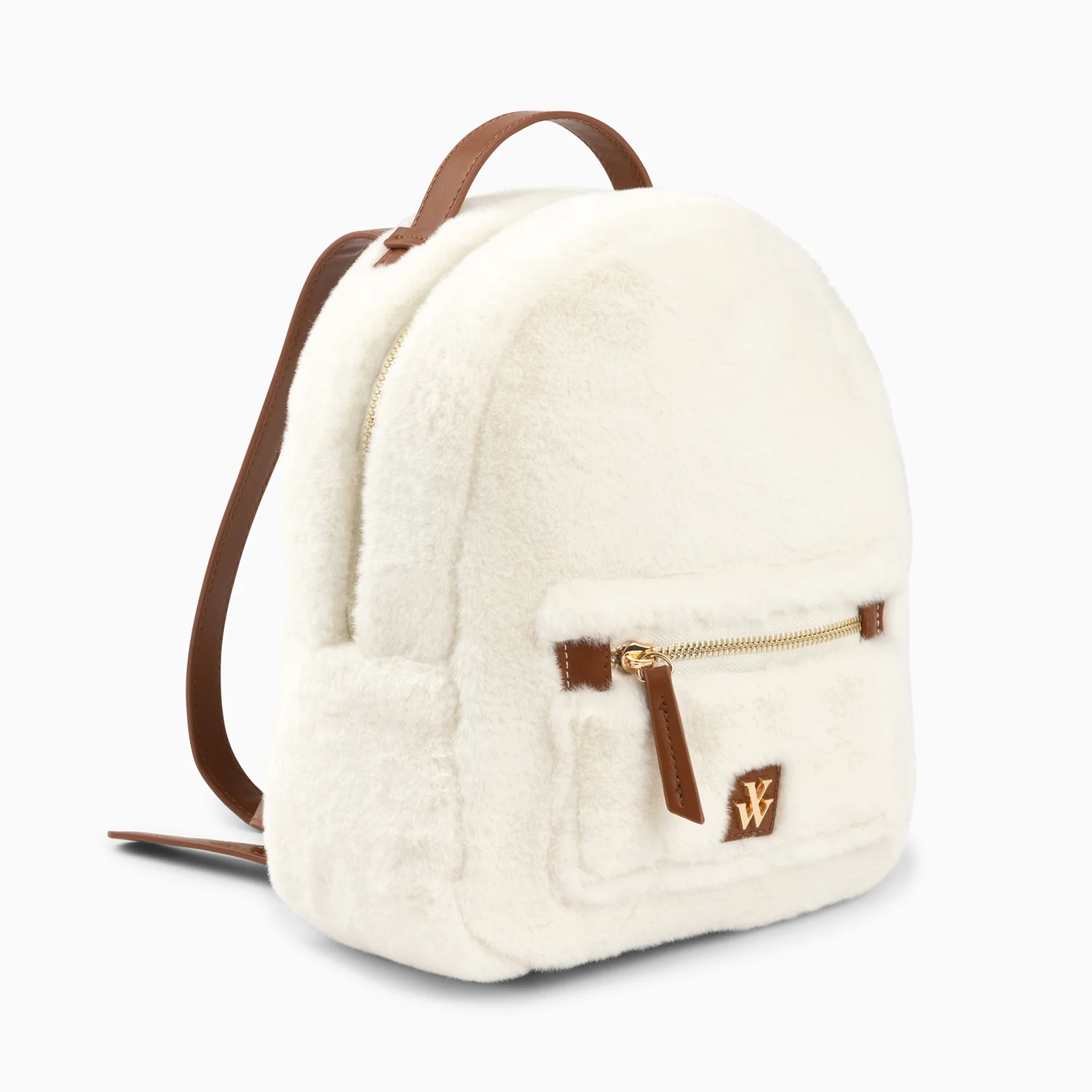 Sacs-Petit sac à dos Moana ivoire en fausse fourrure