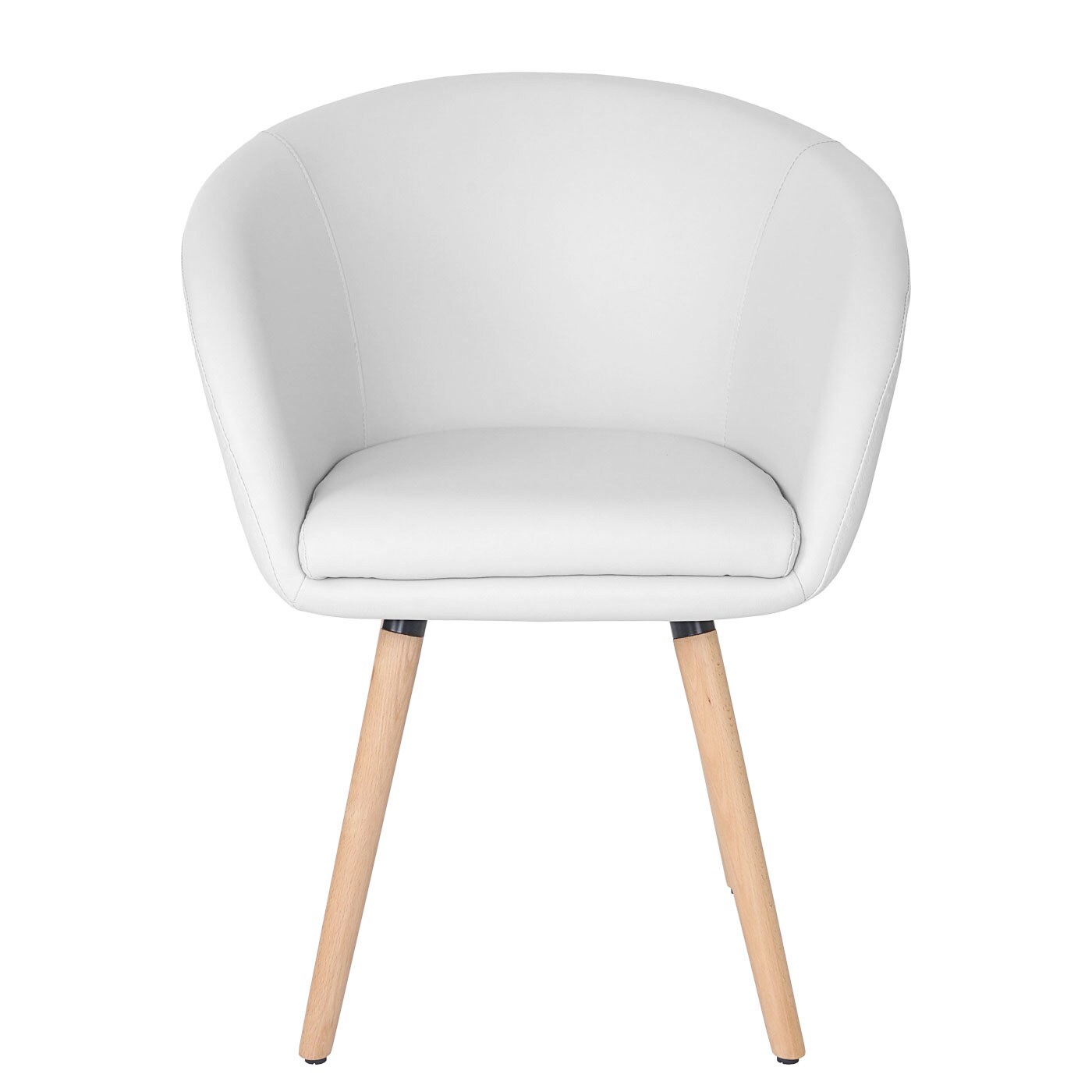 6er-Set Esszimmerstuhl Vaasa T633, Stuhl Küchenstuhl, Retro 50er Jahre Design ~ Kunstleder, weiß