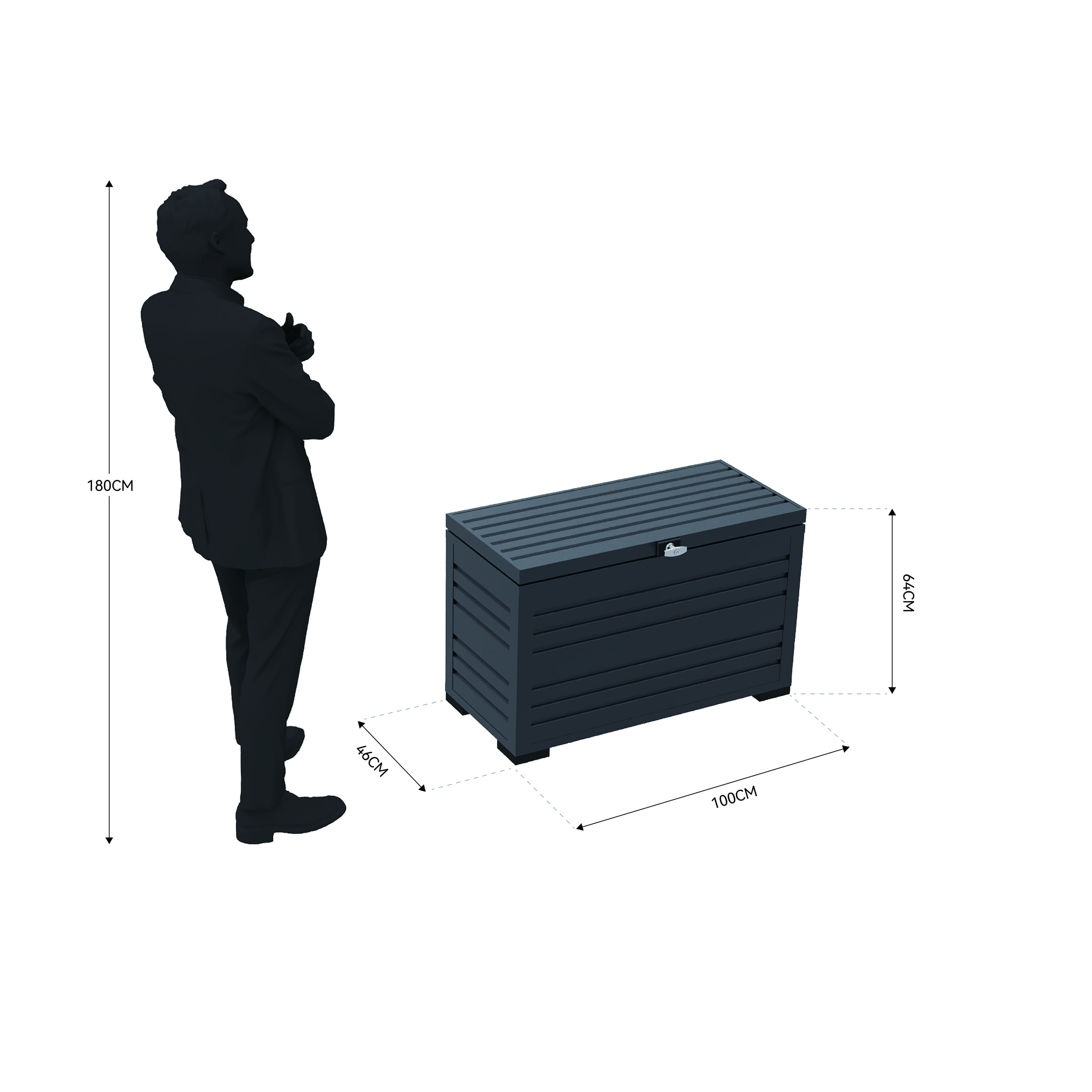 Orion Sit & Store 280 liter aluminium opbergbox