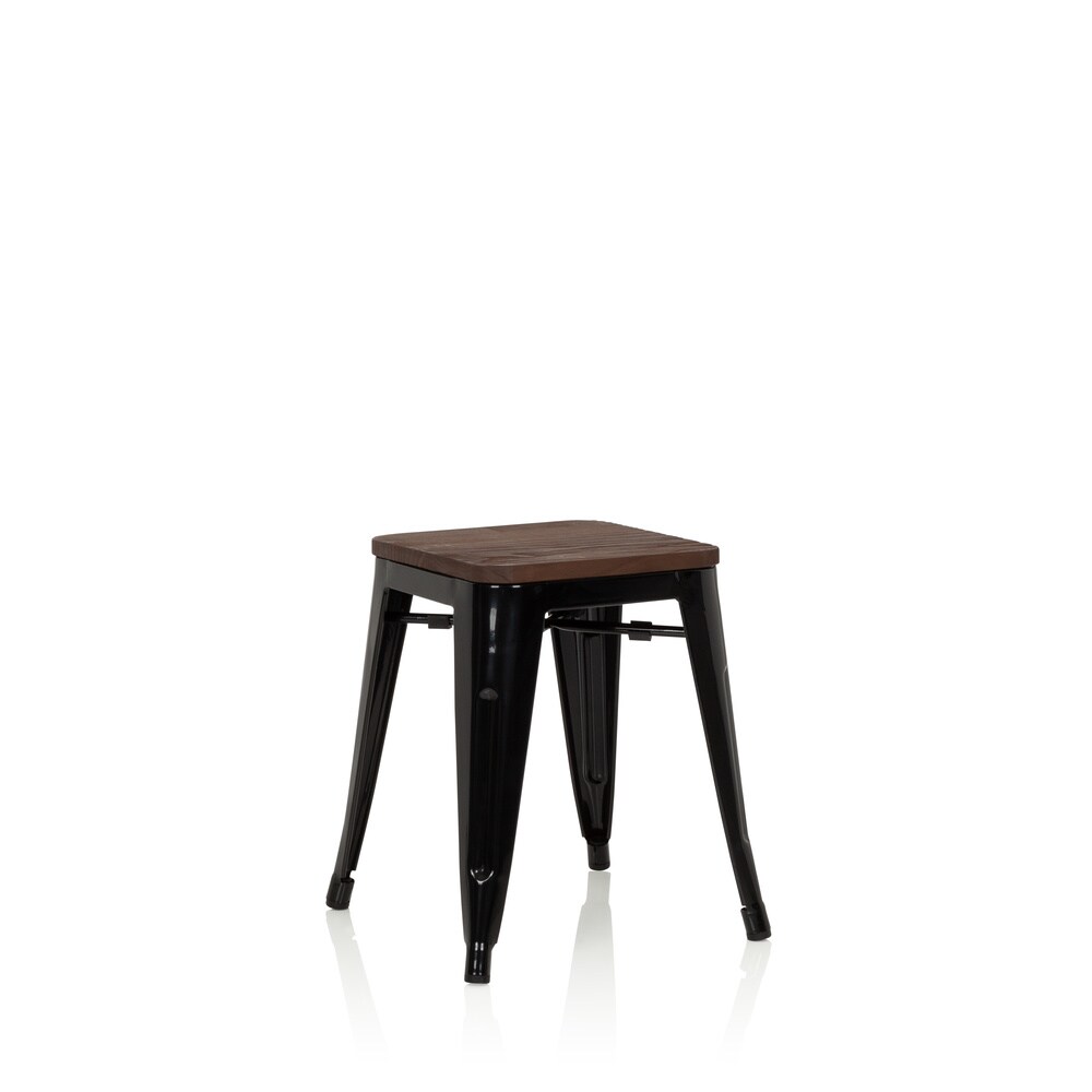 Bistrohocker VANTAGGIO W Stahl / Ulmenholz ohne Armlehnen hjh OFFICE