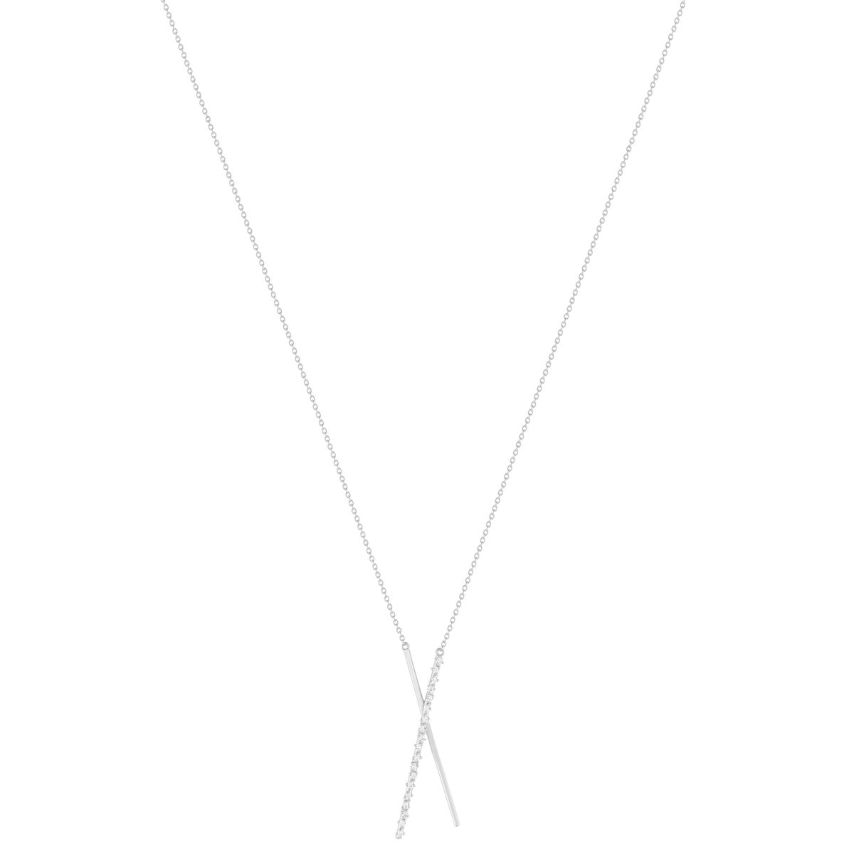Collier argent 925 et zirconias 44cm