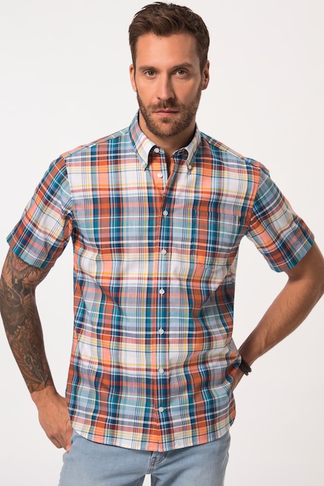 Karohemd, Halbarm, Buttondown-Kragen, Modern Fit