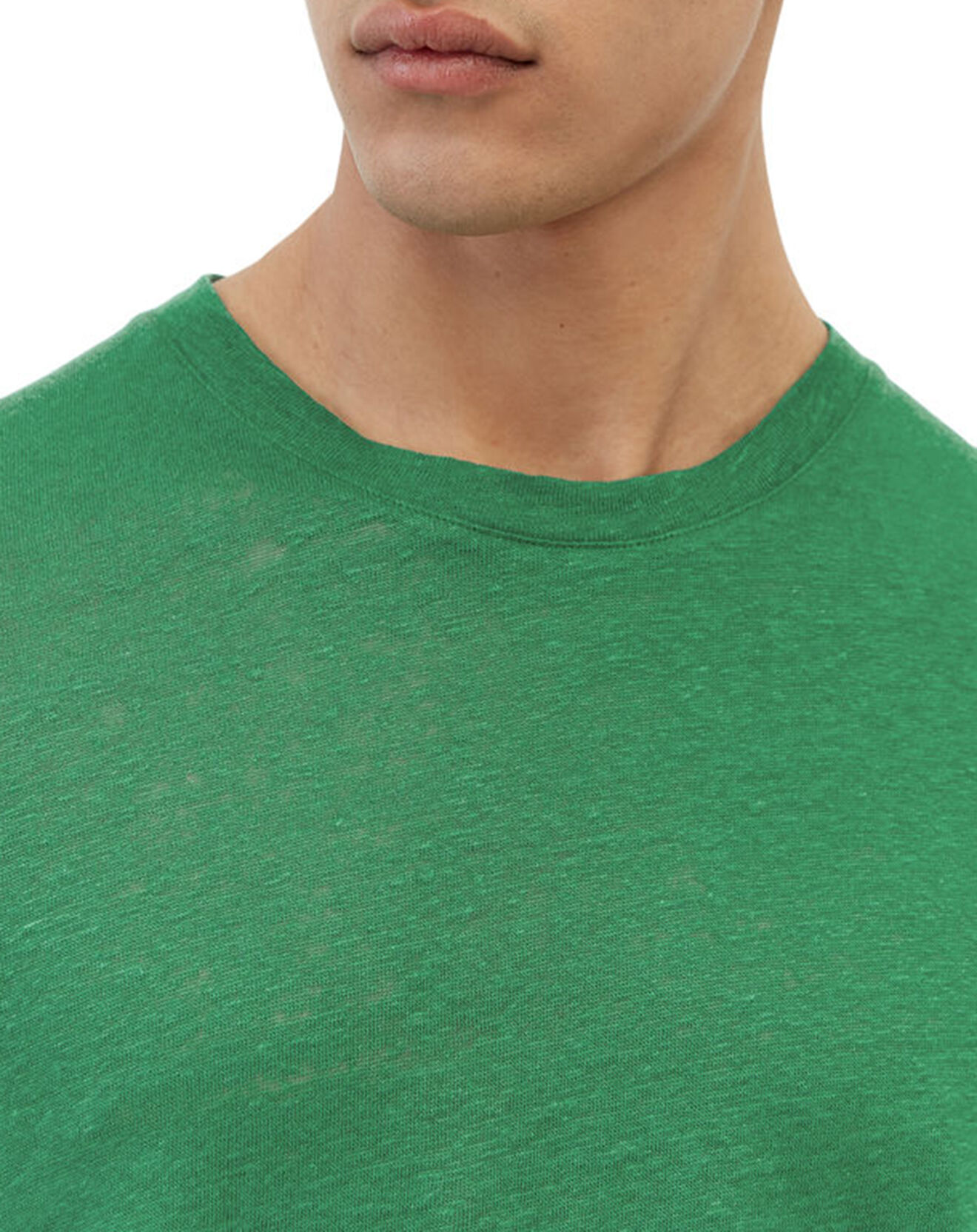 Marc O'Polo T-Shirt 100% Lin manches courtes Col Rond vert emeraude