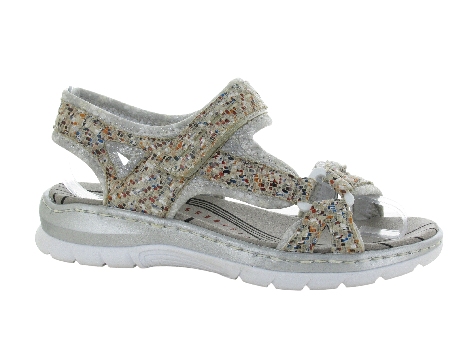 Rieker-66979 Matières combinées Multi Beige