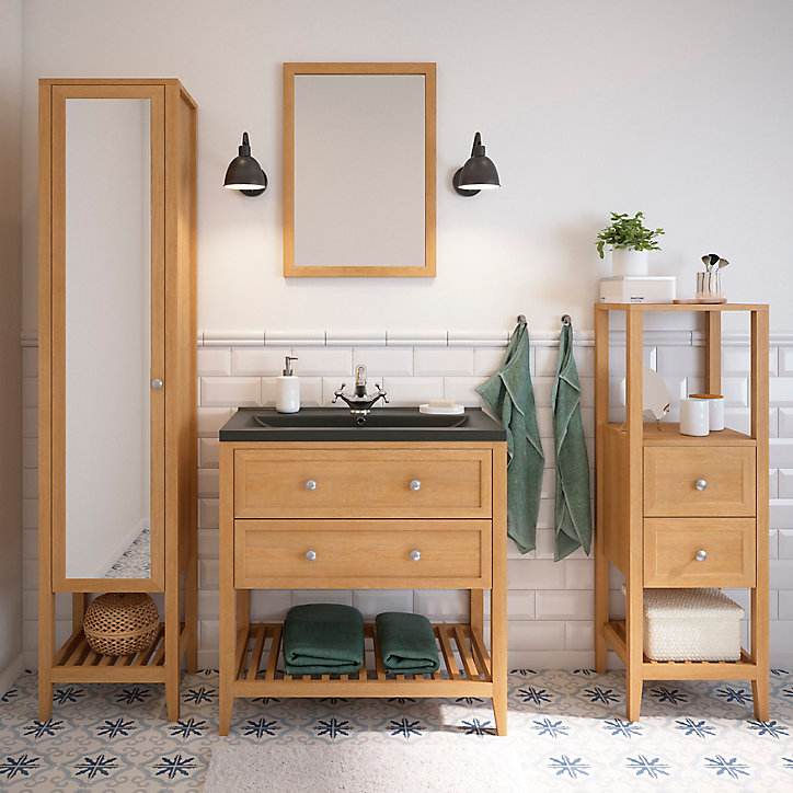Miroir GoodHome Perma bois 50 x 70 cm