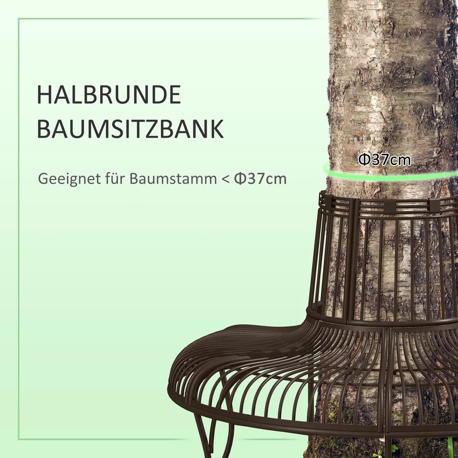 Outsunny Baumbank für Bäume mit einem Durchmesser von 37 cm braun