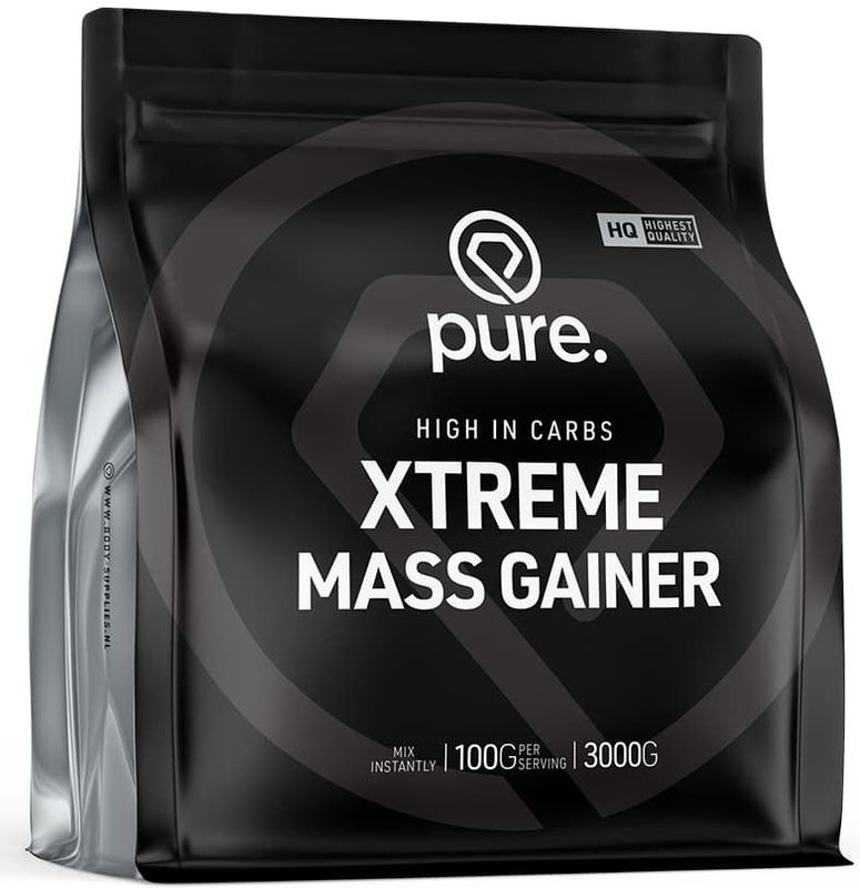 Pure. Xtreme Mass Gainer - Aardbei - 1500gr - eiwit - koolhydraten - gewichtstoename - weightgainer