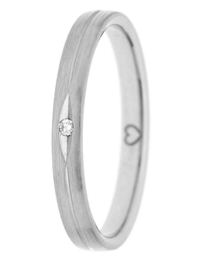 Atelier Kroll Band-Ring, Brillant, Platin 600, eismattiert