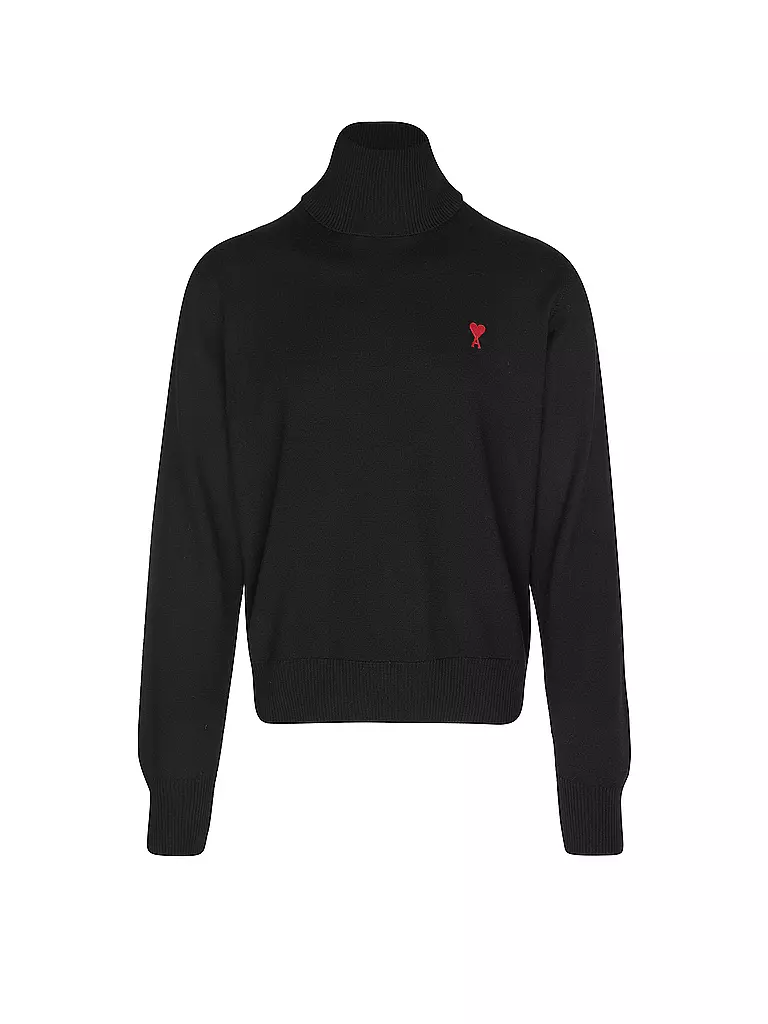 AMI PARIS Rollkragenpullover schwarz