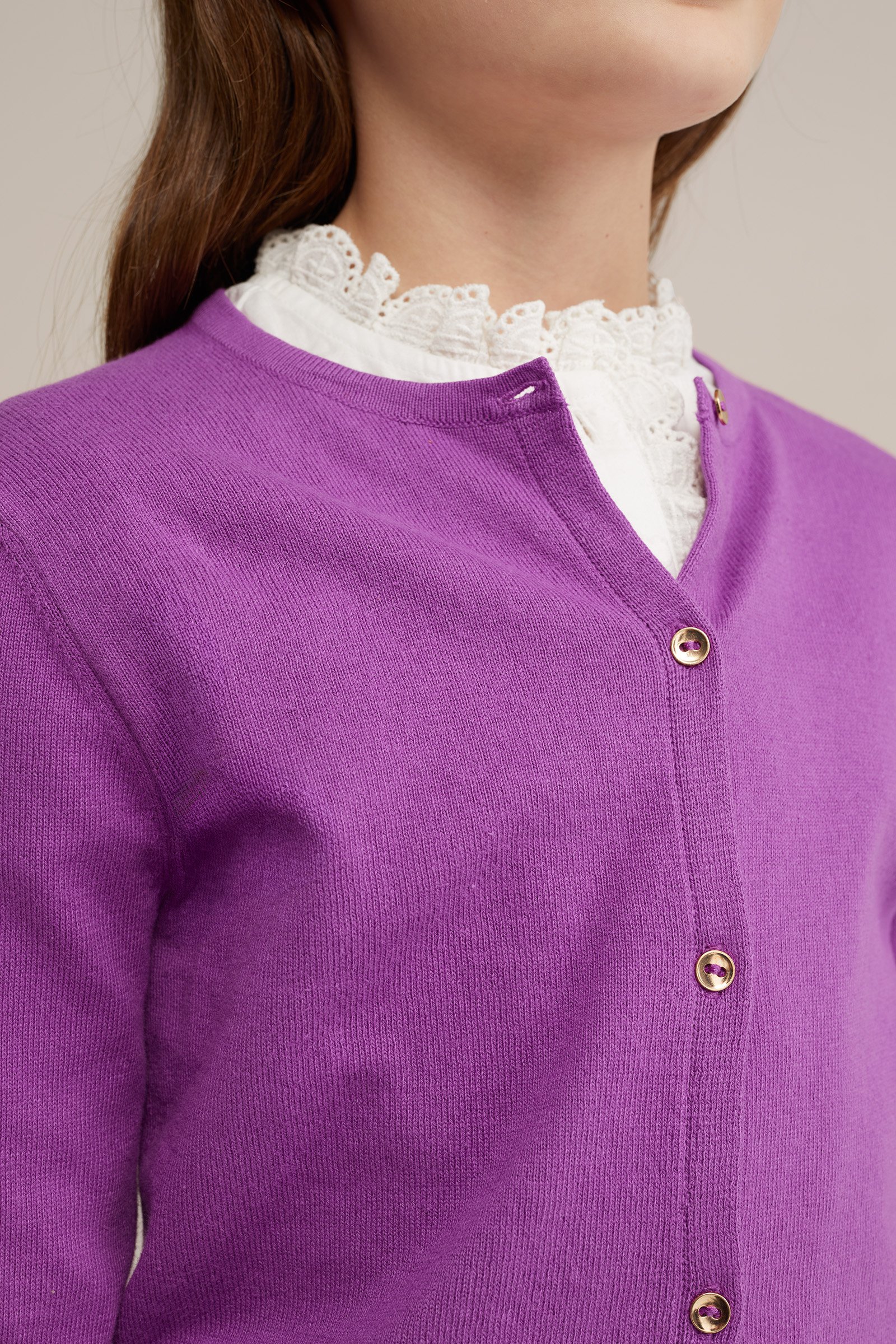 Meisjes gebreide vest WE Fashion Paars