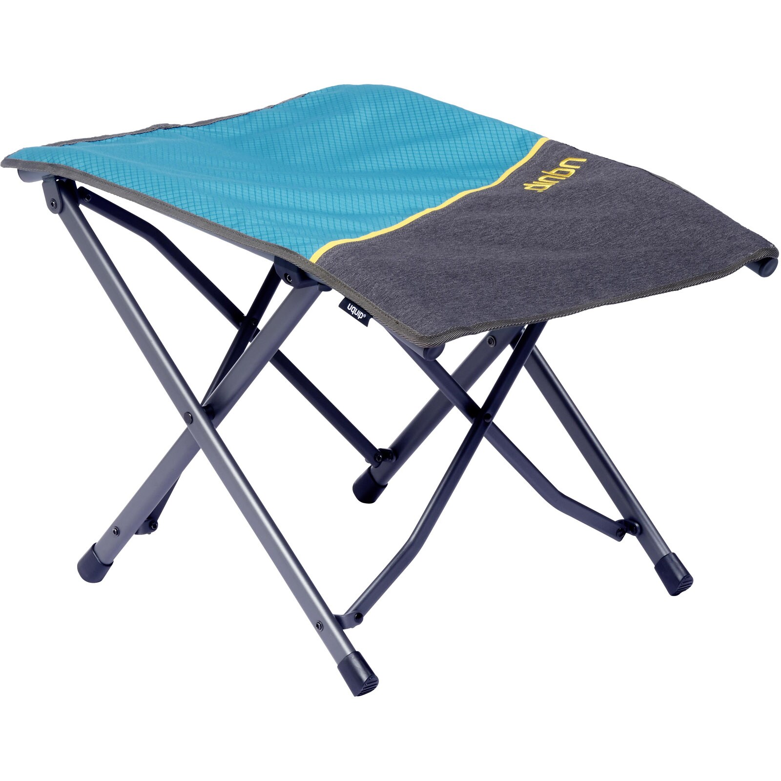 UQUIP Fußablage Finley Fußbank Camping Stuhl Klappstuhl Fuß Stütze Hocker Stahl Farbe: Petrol/grey