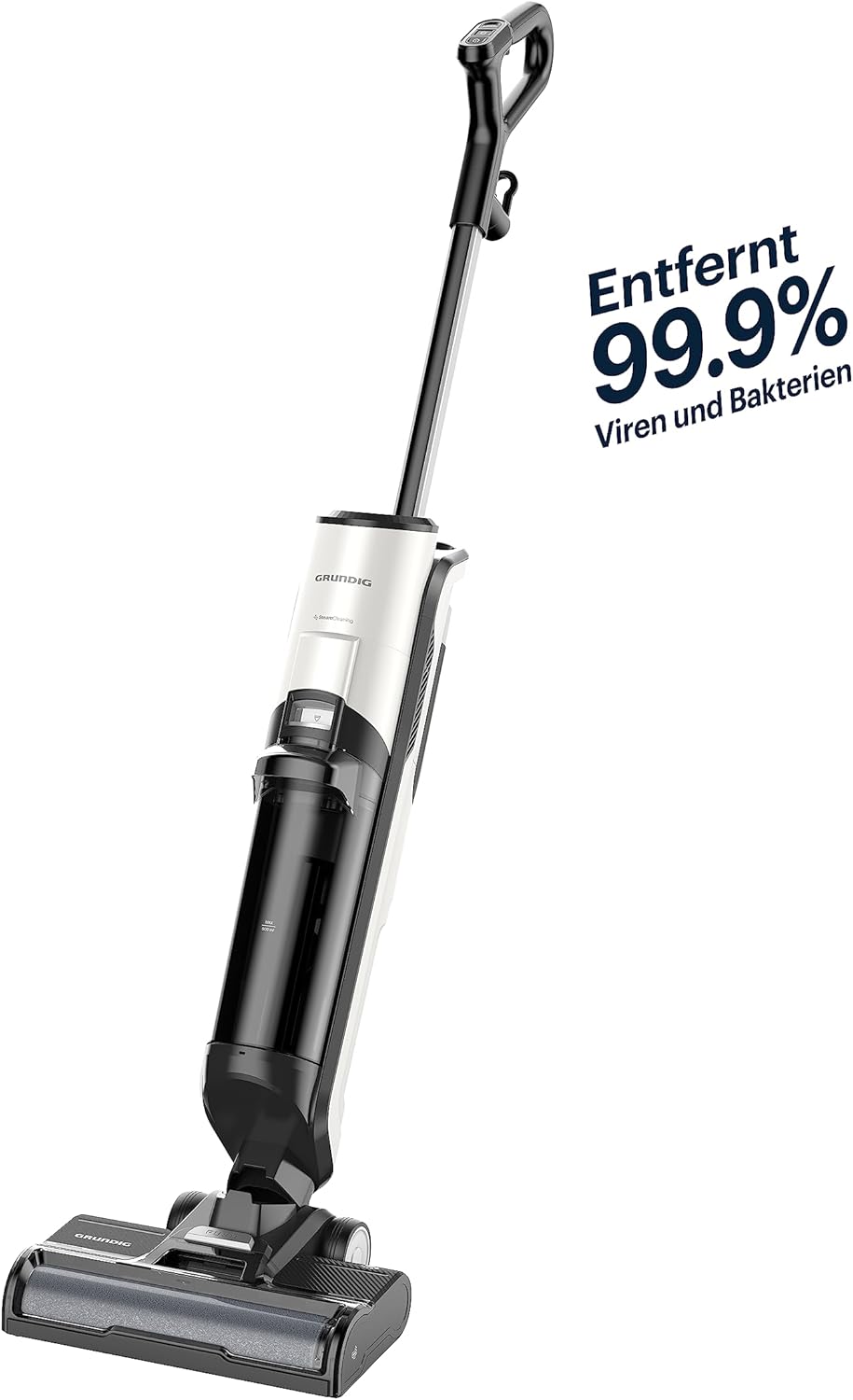 Grundig AquaFlex AF 5000 VCW 6270 3-in-1 Nass- und Trockensauger: saugt & wischt & trocknet in nur einem Schritt, mit Dampf-Funktion, entfernt Bakterien, 400 Watt Motor, 8 Meter Kabel, Schwarz/Weiß