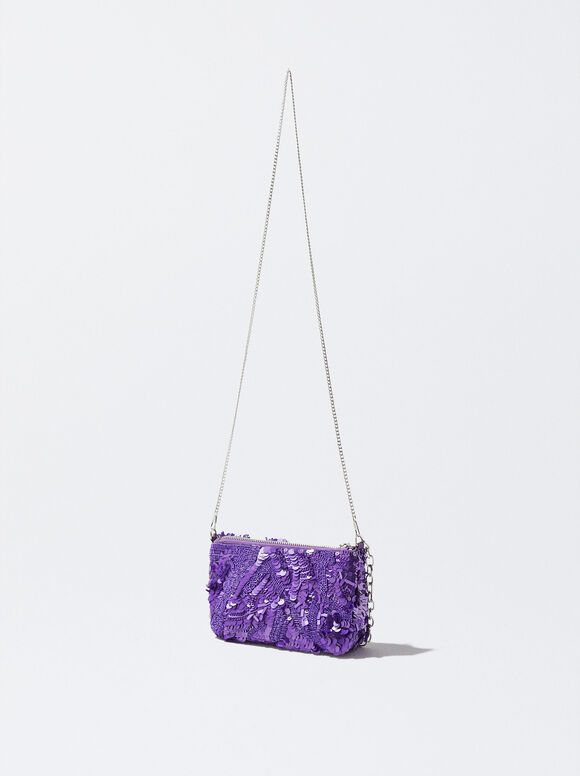 Sacola de Festa com Lantejoulas e Enfeites - Violeta