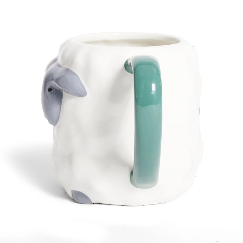 Mug mouton dolomite blanc et gris Ø10xH10cm