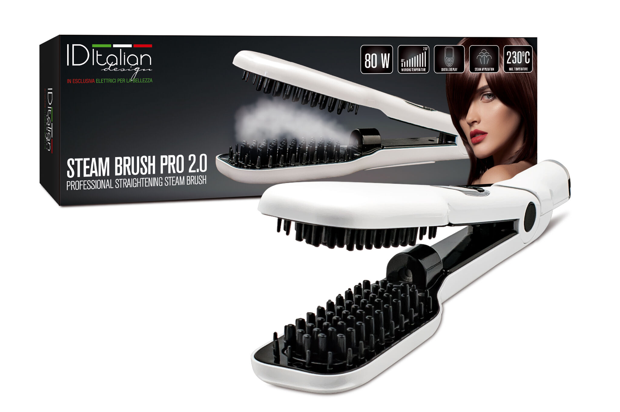 Italian Design Steam Brush Pro 2.0 Hair straightener
