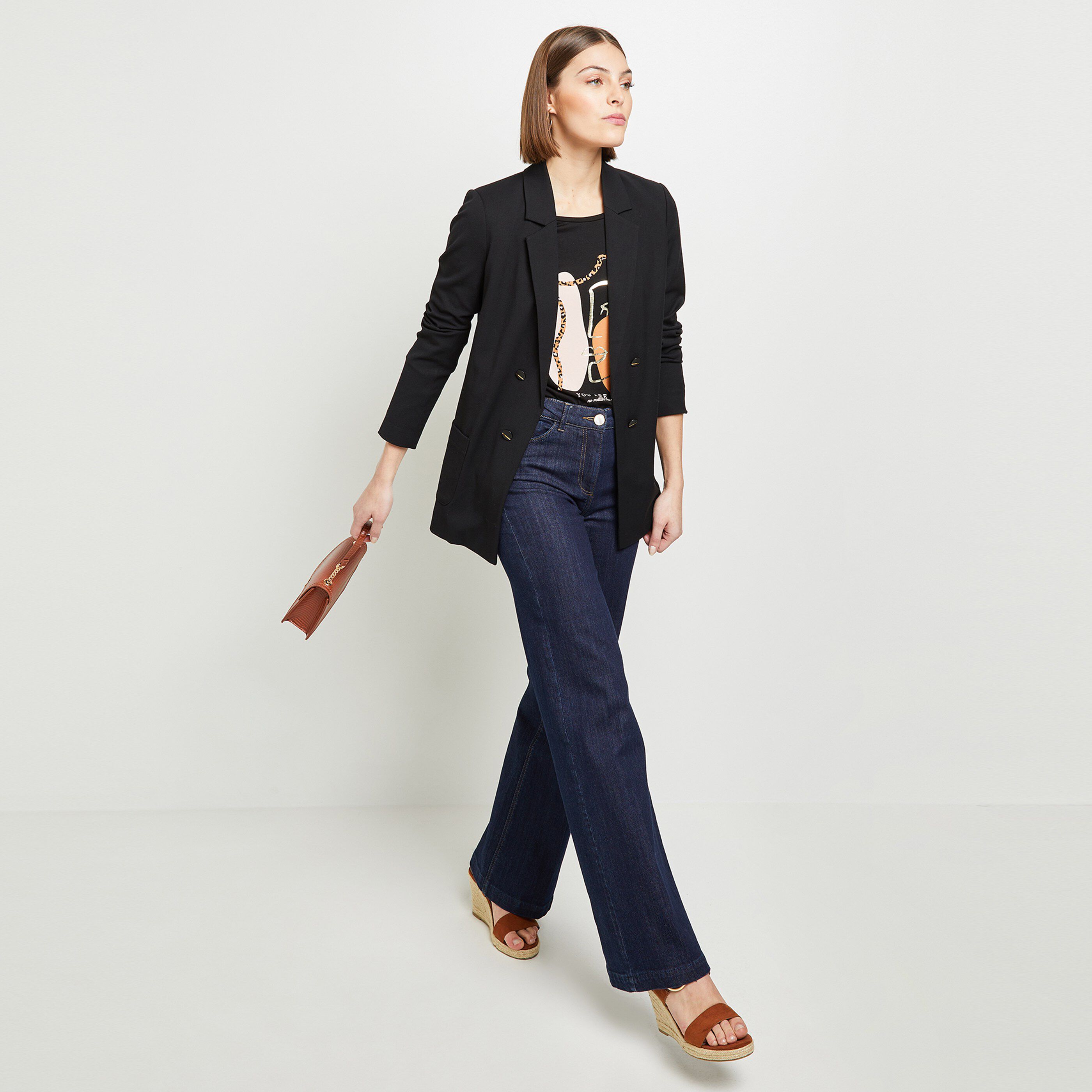 T-shirt imprimé femme - NOIR
