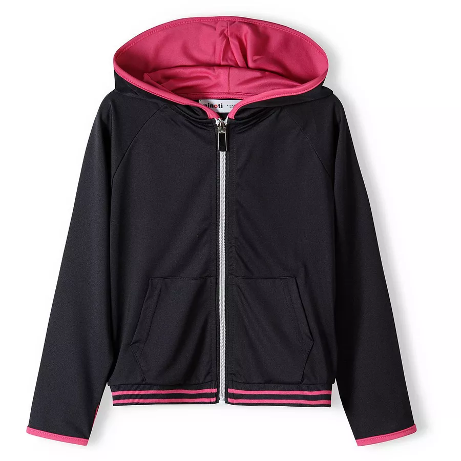 MINOTI Hoodie mit Zipper SchwarzRosa