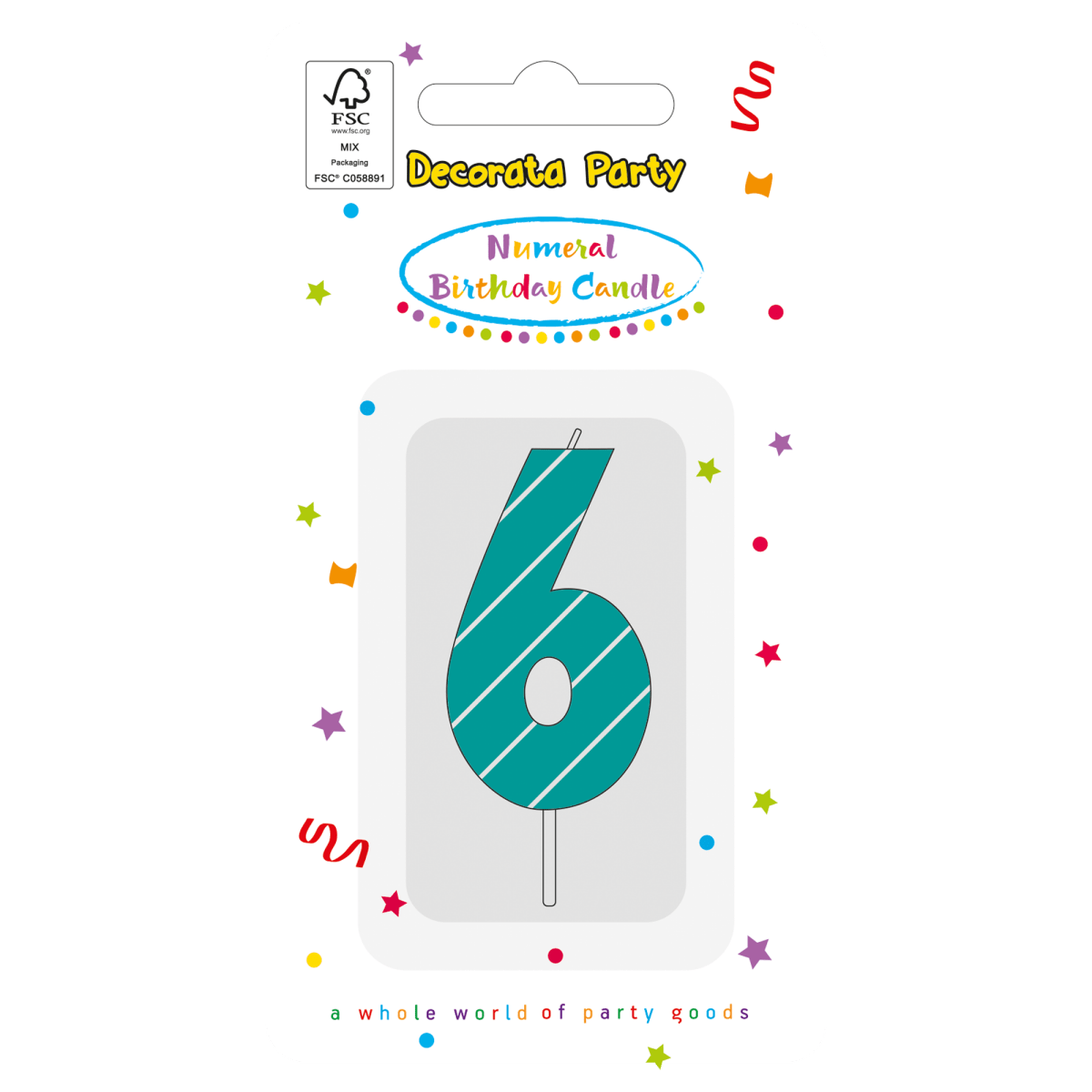 6 Jaar Kaars Lichtblauw