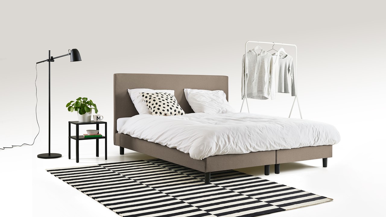 Box Ambra met Silver Pocket Deluxe Foam matras taupe