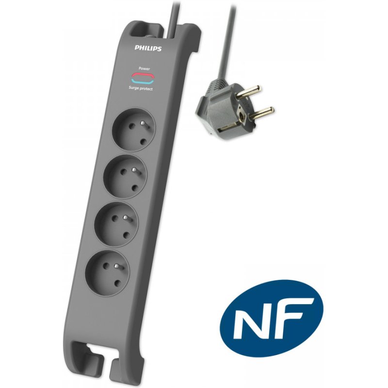 MCL SPN3140A/19 multiprise 2 m 4 sortie(s) CA Intérieure Gris