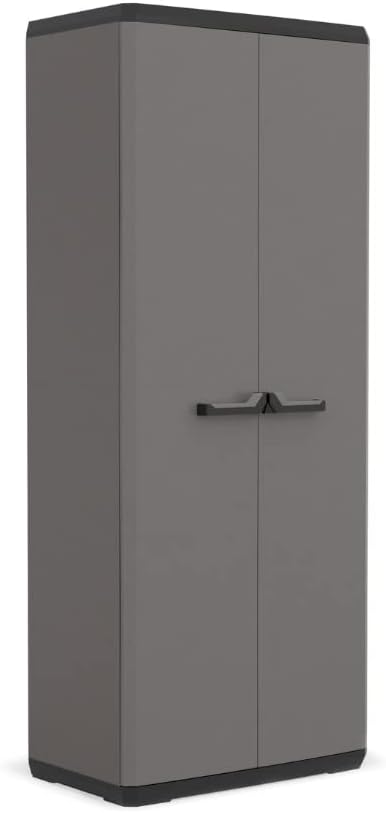 Keter Più Kunststoffschrank, hoch, anthrazit/schwarz, 68 x 39 x 166 cm