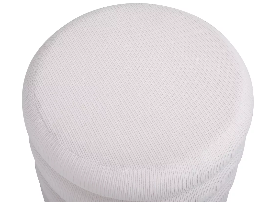Pouf en velours côtelé crème ECAMBI