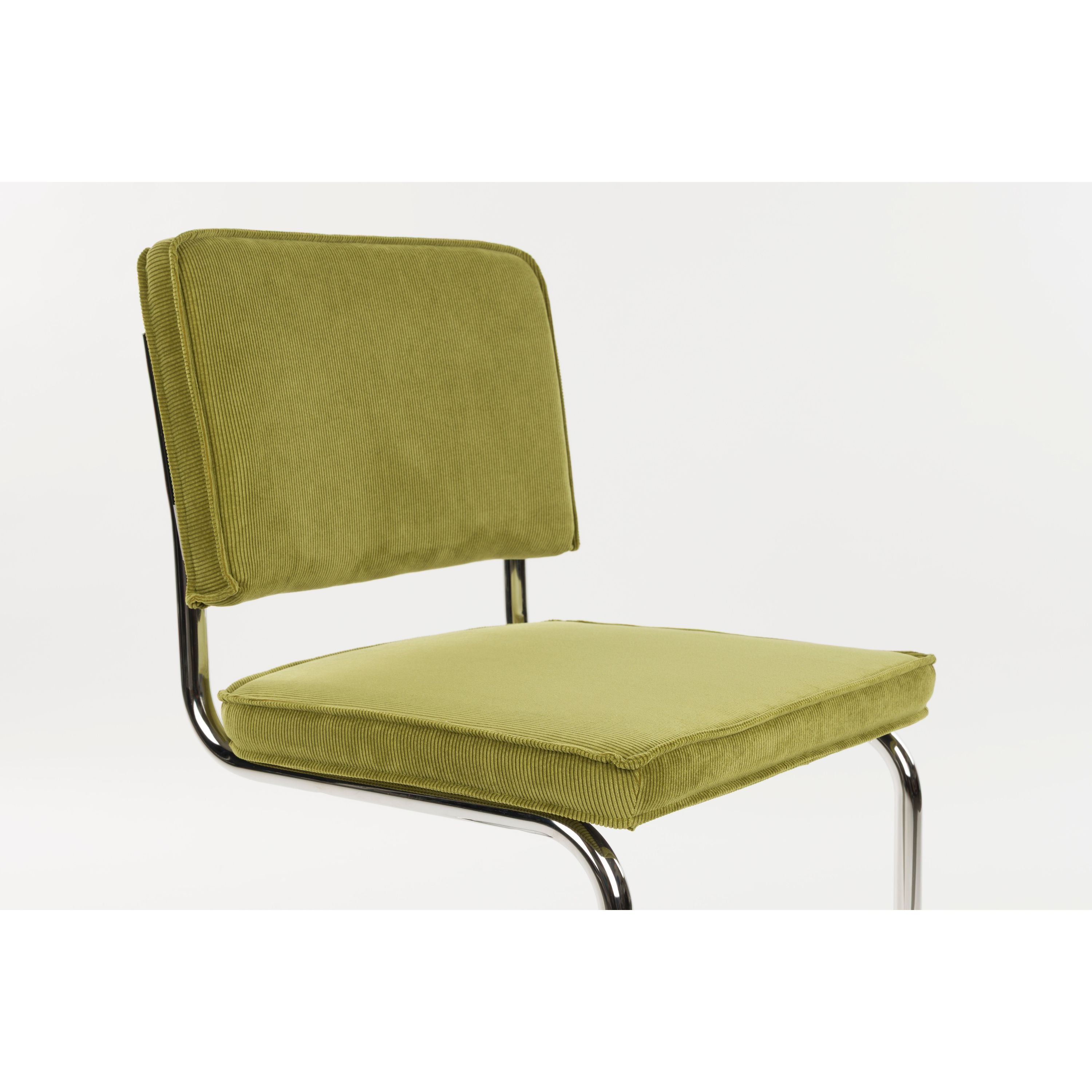 Zuiver Ridge Rib Kink Eetkamerstoelen  Groen - Set van 2