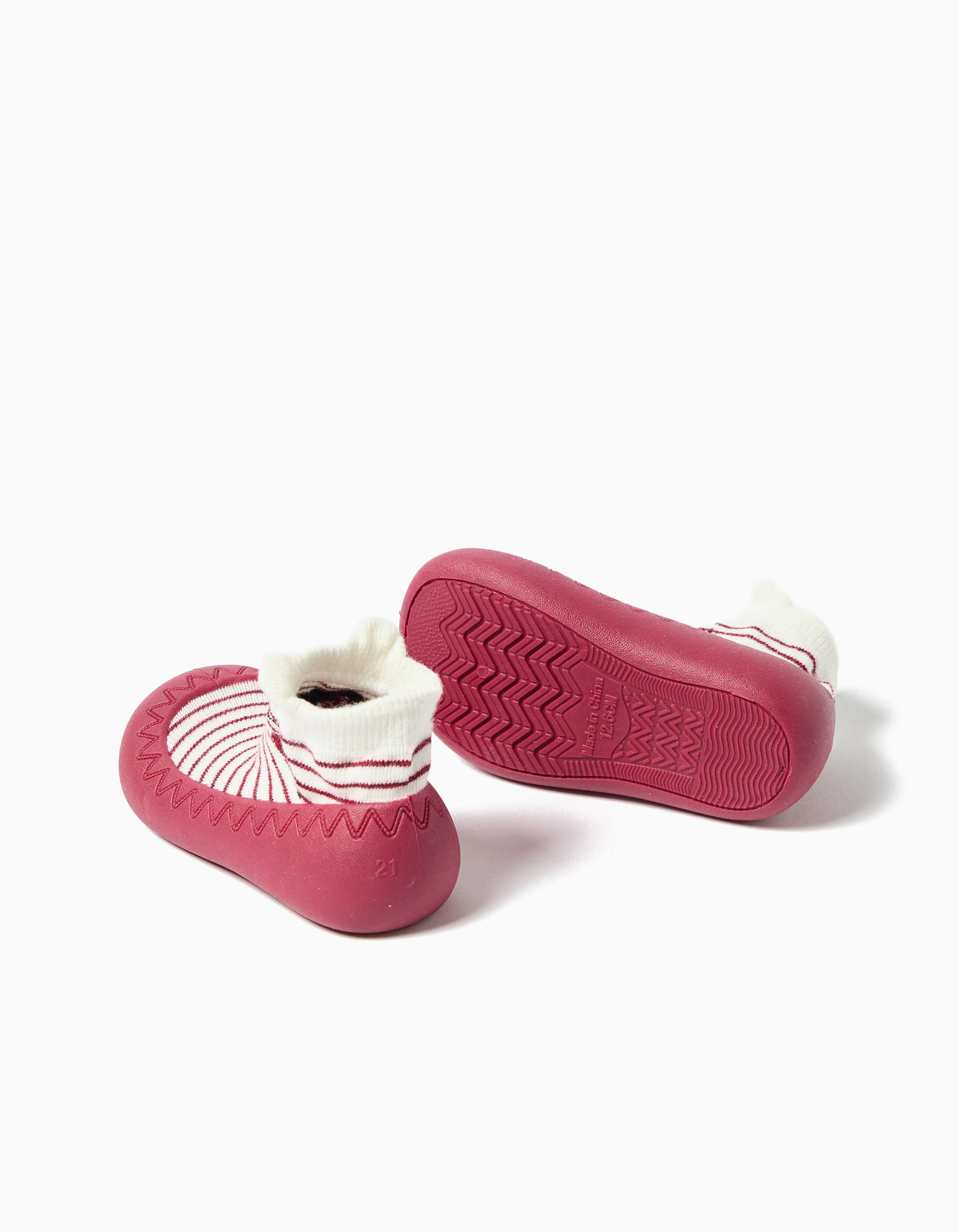Meias com Sola de Borracha, Menina, Vermelho Escuro