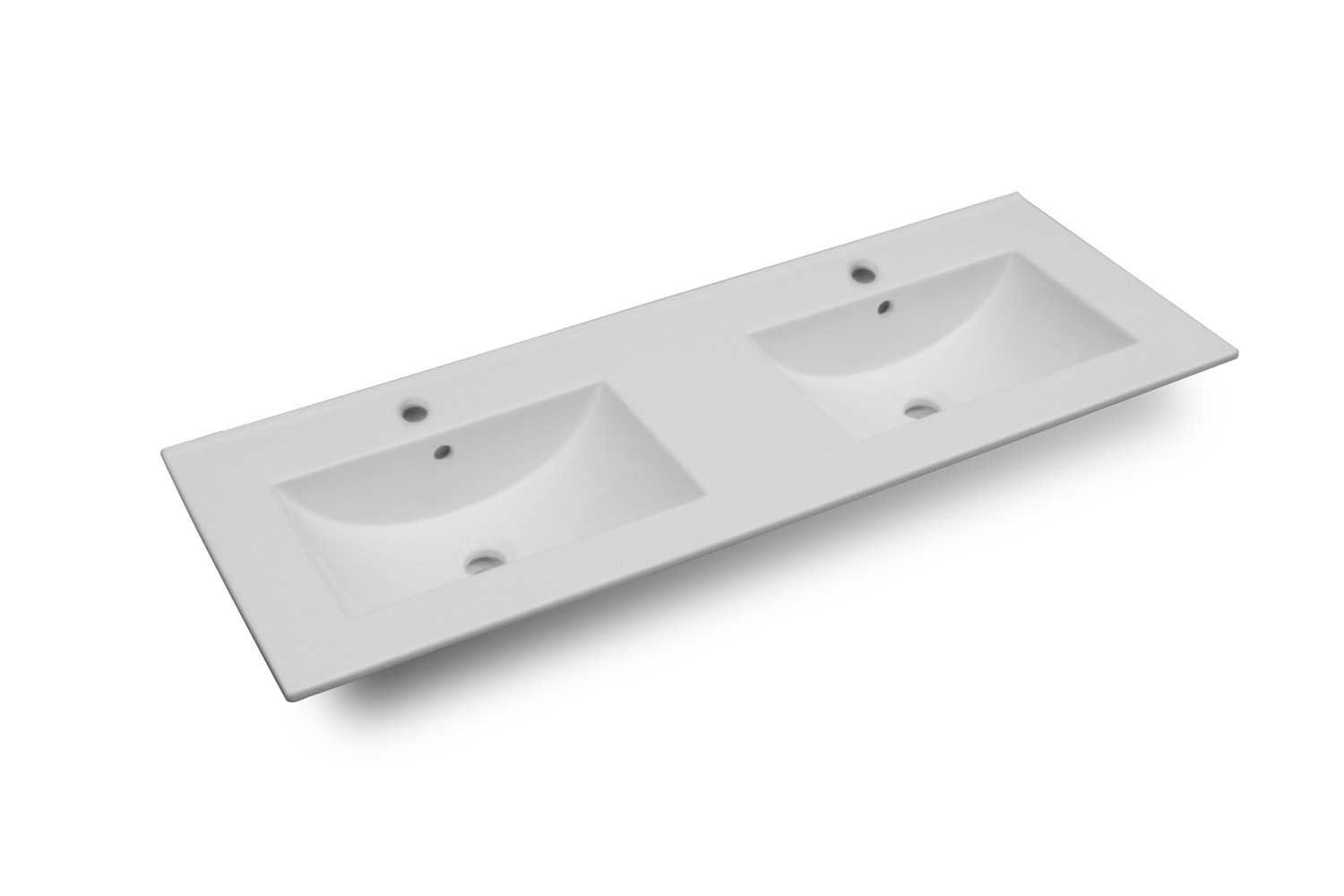 Fontana Rovigo badmeubel 120cm met witte wastafel met kraangaten zwart mat