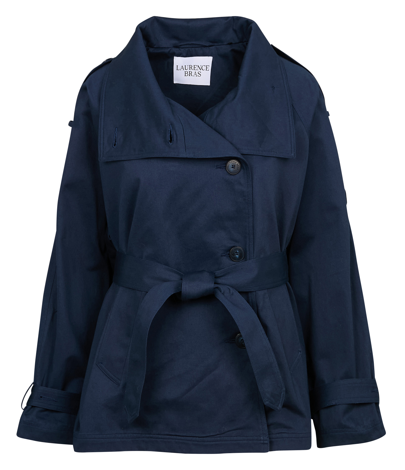 ASTAIR - Trench court en coton | Bleu