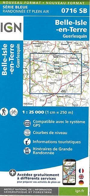 IGN - 0716 SB BELLE ISLE EN TERRE 1 25 000