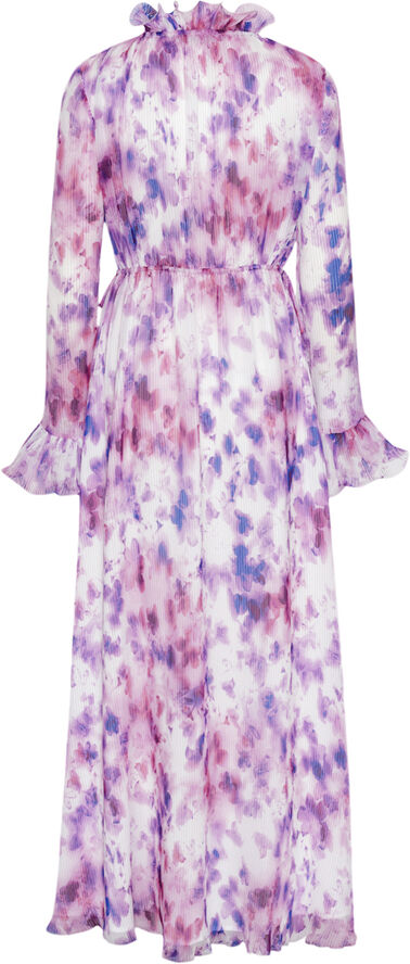 ROTATE Birger Christensen Chiffon Maxi Flowy Dress Optic buttercup   peach blossom comb.