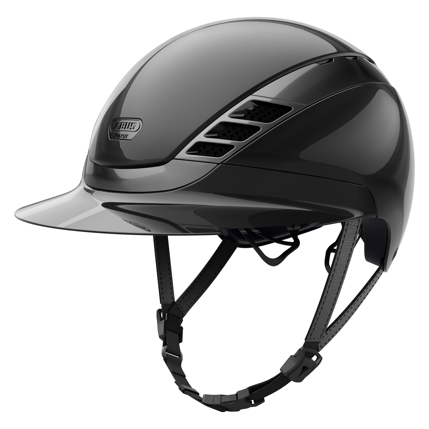 ABUS PIKEUR Reithelm AirLuxe Chrome Lady Vizor  - shiny black