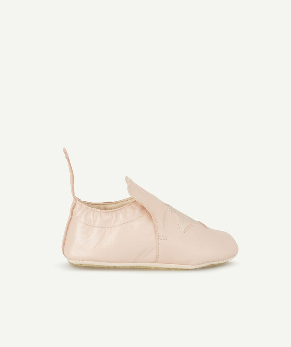 EASY PEASYCHAUSSONS EN CUIR ROSE AVEC ÉTOILES