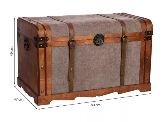 Coffre en bois marron 80x47x49