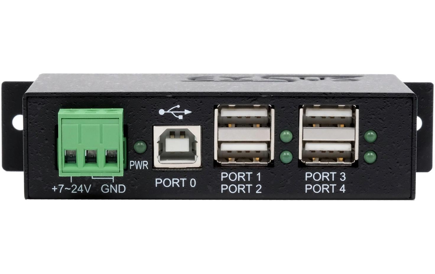 USB-Hub Managed USB 2.0 Hub 4-PortManaged 4-Port USB 2.0 Metall HUB mit 15KV ESD Überspannungsschutz (DIN-Rail)